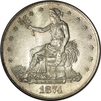 USA 1874  Trade Silver Dollar