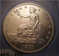 USA 1874S  Trade Silver Dollar
