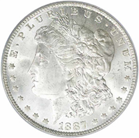 1887 O Morgan Silver Dollar (7 over 6)