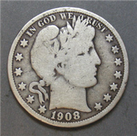 USA 1908O  Barber Half Dollar    