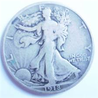 USA 1918D  Walking Liberty Half Dollar    