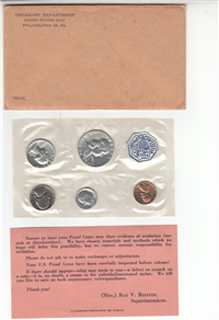 1961 US Mint Proof Set in Envelope (5 coins)