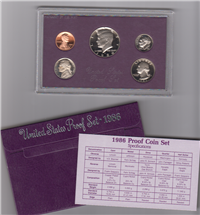 1986 US Mint Proof Set  (5 coins)