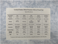 1992 US Mint Silver Premier Proof Set (5 coins)