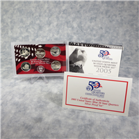 5 Coins 50 State Quarters Silver Proof Set   (US Mint, 2005)  