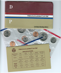USA  10 Coins Uncirculated Mint Set  (US Mint, 1984)