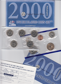 10 Coin Uncirculated Set 50 State Quarters Philadelphia (US Mint, 2000)
