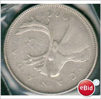CANADA 1966  Dollar  Queen Elizabeth II  
