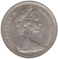 BAHAMAS ISLANDS 1969  $1 One Dollar    Silver Coin KM 8