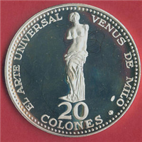 COSTA RICA 1970  20 Twenty Colones    Silver Coin KM 193
