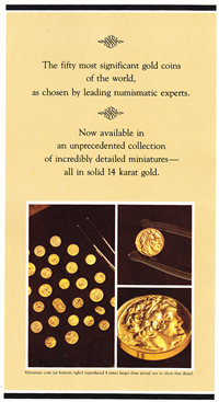 The World's Greatest Gold Coins in 14KT Gold    (Franklin Mint, 1981)