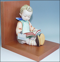 Goebel HUMMEL Book Worm Bookend #14 Figurine TMK-2 Boy Reading Book