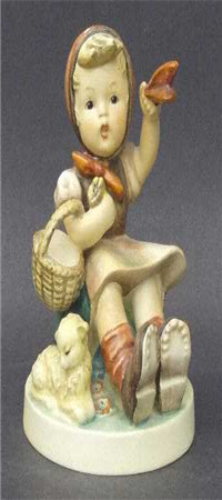 Goebel HUMMEL Farewell Figurine #65 - Girl Waving Goodbye!