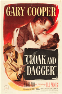 CLOAK AND DAGGER   Original American One Sheet   (Warner Brothers, 1946)