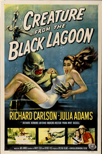 CREATURE FROM THE BLACK LAGOON   Original American One Sheet   (Universal, 1954)
