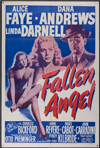FALLEN ANGEL   Re-Release American One Sheet   (20th Century Fox, 1953)