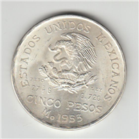 MEXICO 5 Cinco Pesos Silver Coin  (any date 1950-1954)