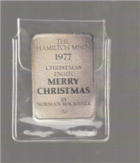 Annual Christmas Ingot 'Merry Christmas!' by Norman Rockwell   (Hamilton Mint, 1977)
