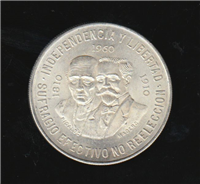 10 DIEZ Pesos 150th Anniversary Independence Silver Coin  (Mexico, 1960)