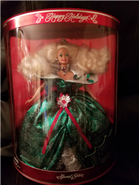 1995 HAPPY HOLIDAY BLONDE  Barbie Doll   (Happy Holiday, Mattel  #14123, 1995)