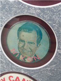 Original Richard Nixon Presidential Campaign Button Pins Deluxe Framed Commemorative