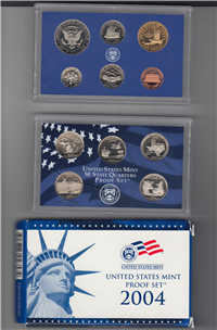 USA 11 Coins 50 State Quarters Proof Set   (U.S. Mint, 2004)