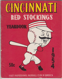 CINCINNATI RED STOCKINGS YEAR BOOK  (Big League Books, 1954) 