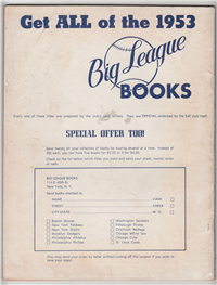 MILWAUKEE BRAVES YEAR BOOK  (Big League Books, 1953) 