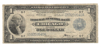 (Fr-729) 1918 $1 National Currency Federal Reserve Bank Note (Chicago, Elliott/Burke)