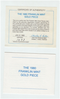 The 1979 Franklin Mint Gold Piece Proof Set   (Franklin Mint, 1979)