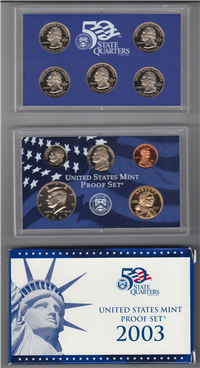USA   10 Coins 50 State Quarters Proof Set   (US Mint, 2003)