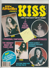 TEEN FAVORITES PRESENTS  #1    (Cousins Publications, Inc., 1978) KISS & Other Heavy Metal Bands