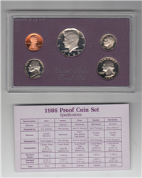 1986 US Mint Proof Set  (5 coins)